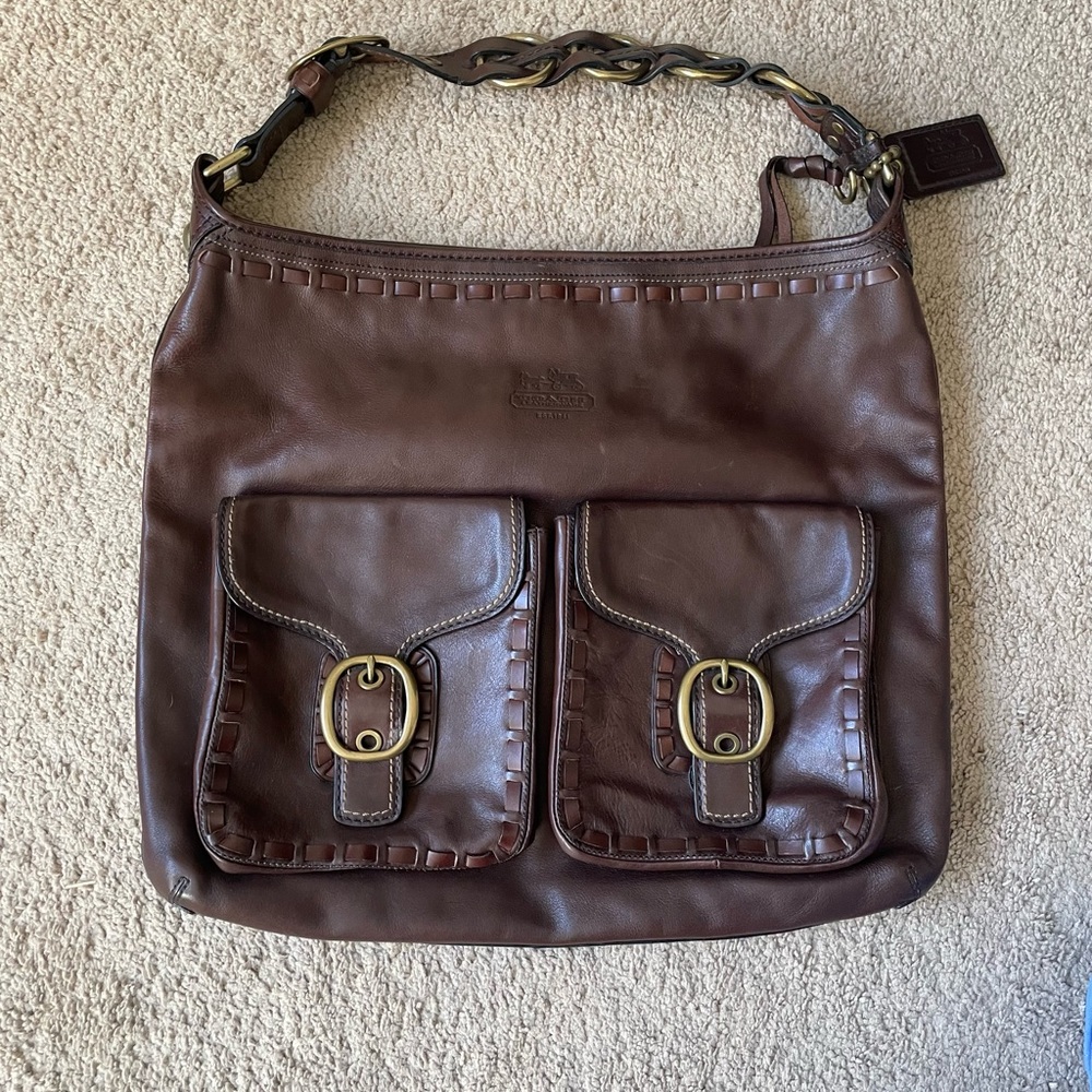 Coach brown leather large satchel vintage, like new!